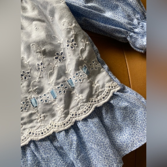 VTG baby girls’ blue dress, 6 mos - Picture 3 of 4